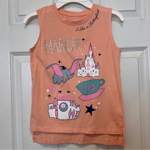 Disney Fantasyland Dumbo Teacups Castle Small World Tank Top Girls Size M, VGUC